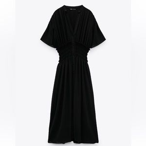 Dotted mesh midi dress from Zara
